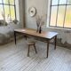 Table de ferme chêne pieds fuseaux 1950