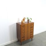 Mid-Century Deens Westergaards, Silkeborg palissander ladekast 6 lades