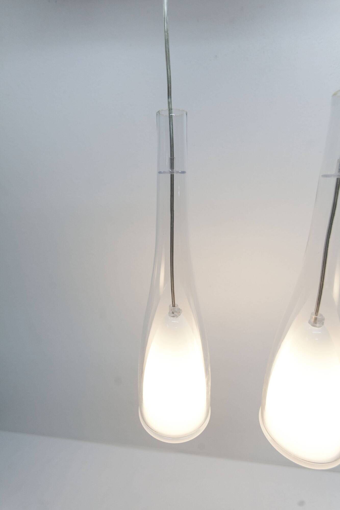 IKEA Klockspel 1980 pair of pendant lights cleaned and functional.