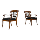 Pair of Biedermeier Armchairs, Germany, 19th Century, Walnut, French Polish