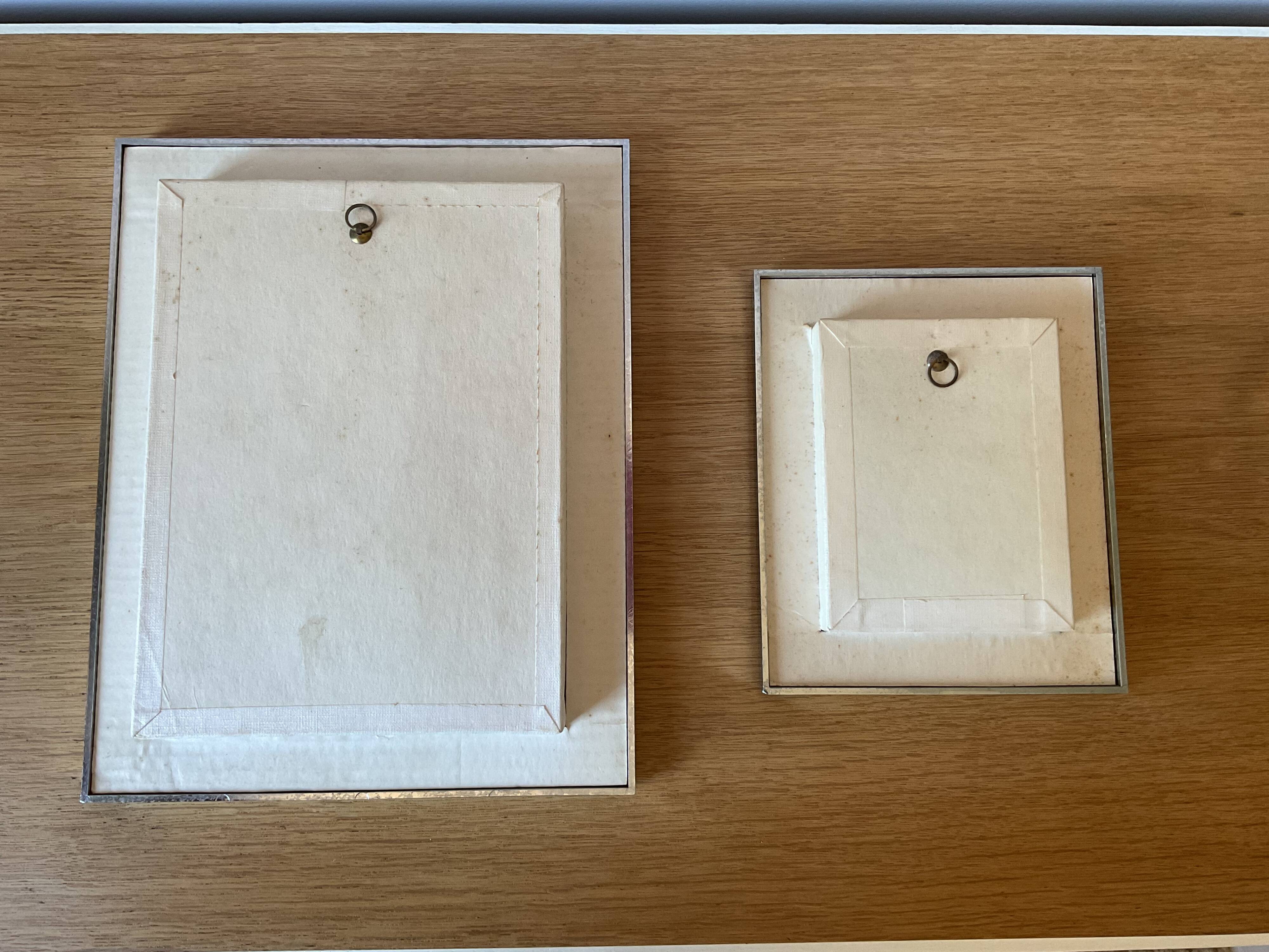 Lot de 2 cadres papillons vintage en métal