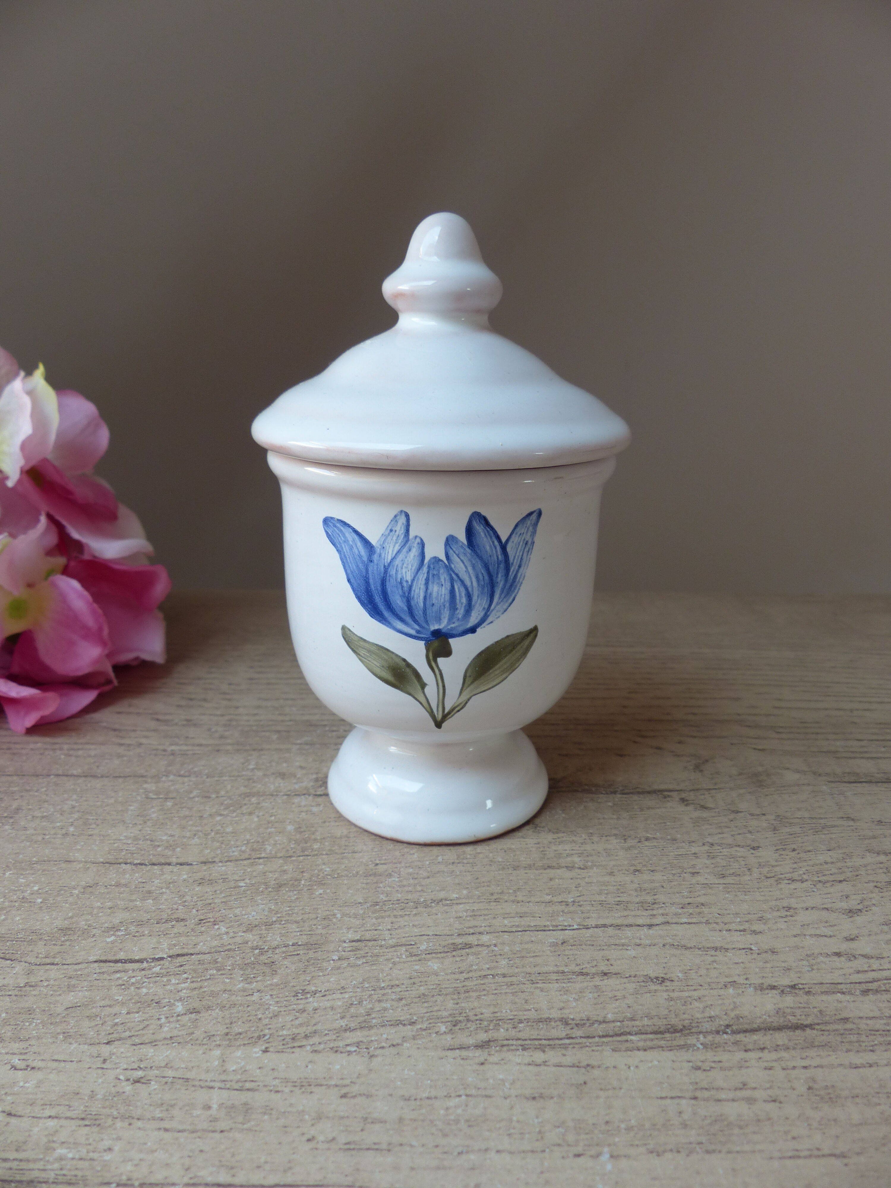 Faience of Biot small pot with herbs of Provence France