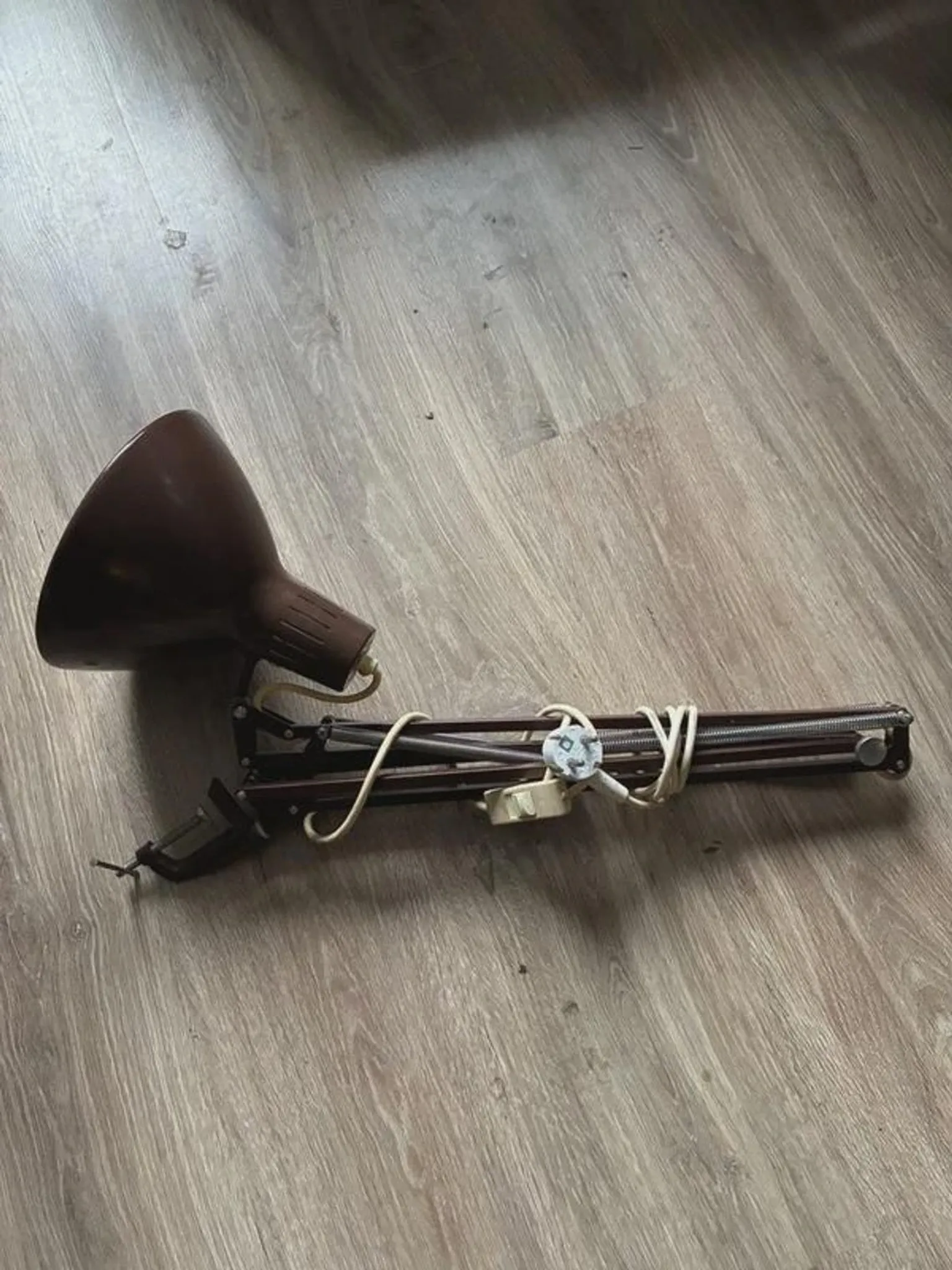 Luxo L-1 architect desk lamp by Jacob Jacobsen, brown, 1960s