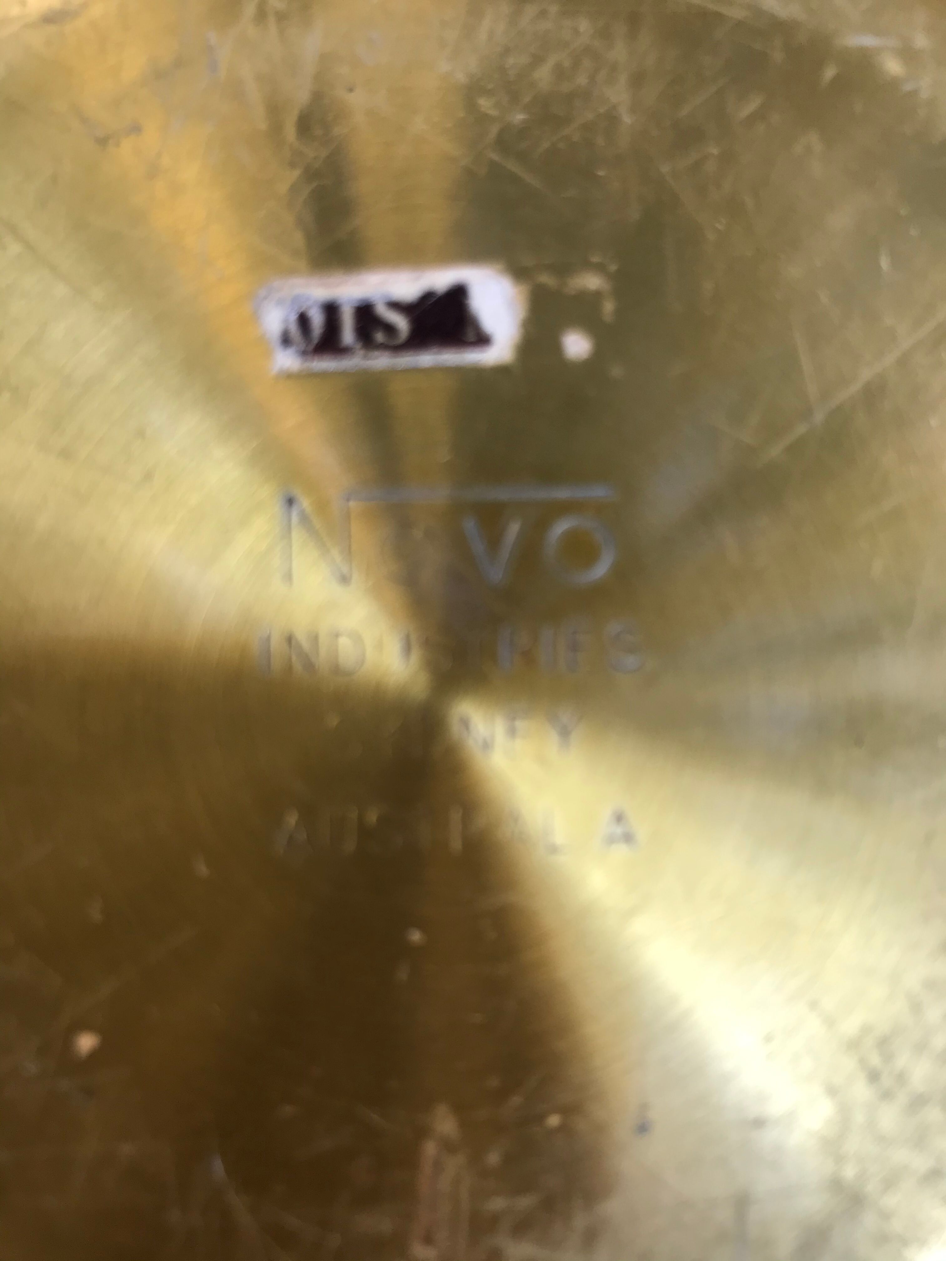 Golden pear-shaped ice bucket signs Novo industries Australiia 1970