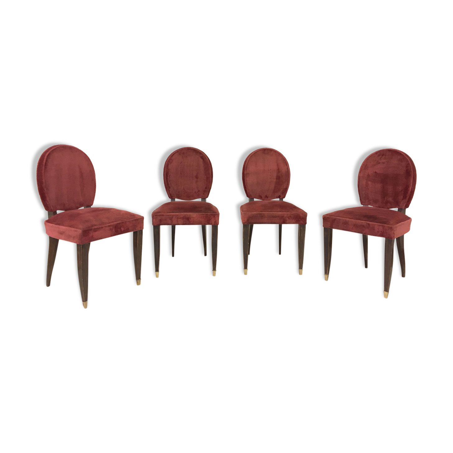 Dining room chairs art deco House Leleu 1940' France (set of 4)