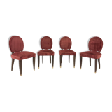 Dining room chairs art deco House Leleu 1940' France (set of 4)
