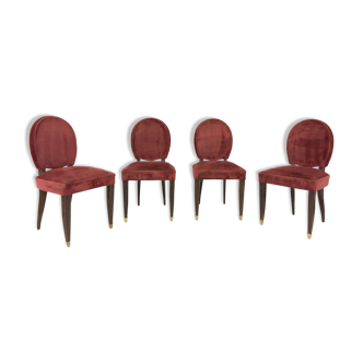 Dining room chairs art deco House Leleu 1940' France (set of 4)