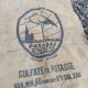 Old potash jute canvas bag from alsace