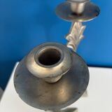 Set of 2 Art Deco Style Metal Candlesticks - Elegant and Vintage Candle Holders