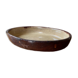Vintage: Large oval clay gratin dish