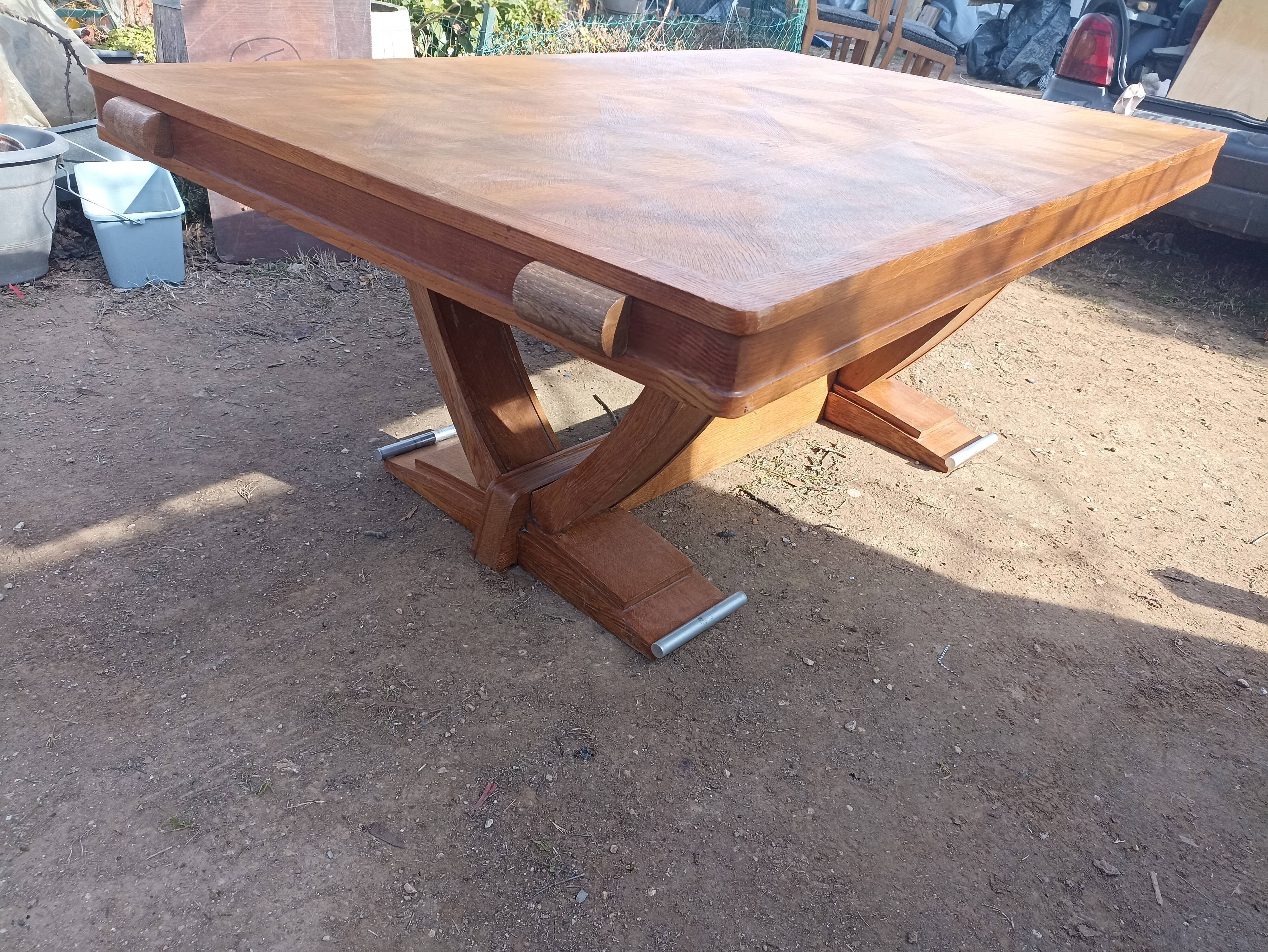 Table and chairs art deco Gaston Poisson