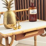 Vintage rattan side table