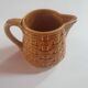 Vintage digoin sarreguemines pitcher in slip in yellow numbered woven basket pattern