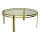Table basse ronde vintage en laiton, années 1980