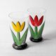 Set of 2 Tulip Crystal Glasses Boda by Ulrica Hydman Vallien / Sweden / 199