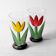 Set of 2 Tulip Crystal Glasses Boda by Ulrica Hydman Vallien / Sweden / 199