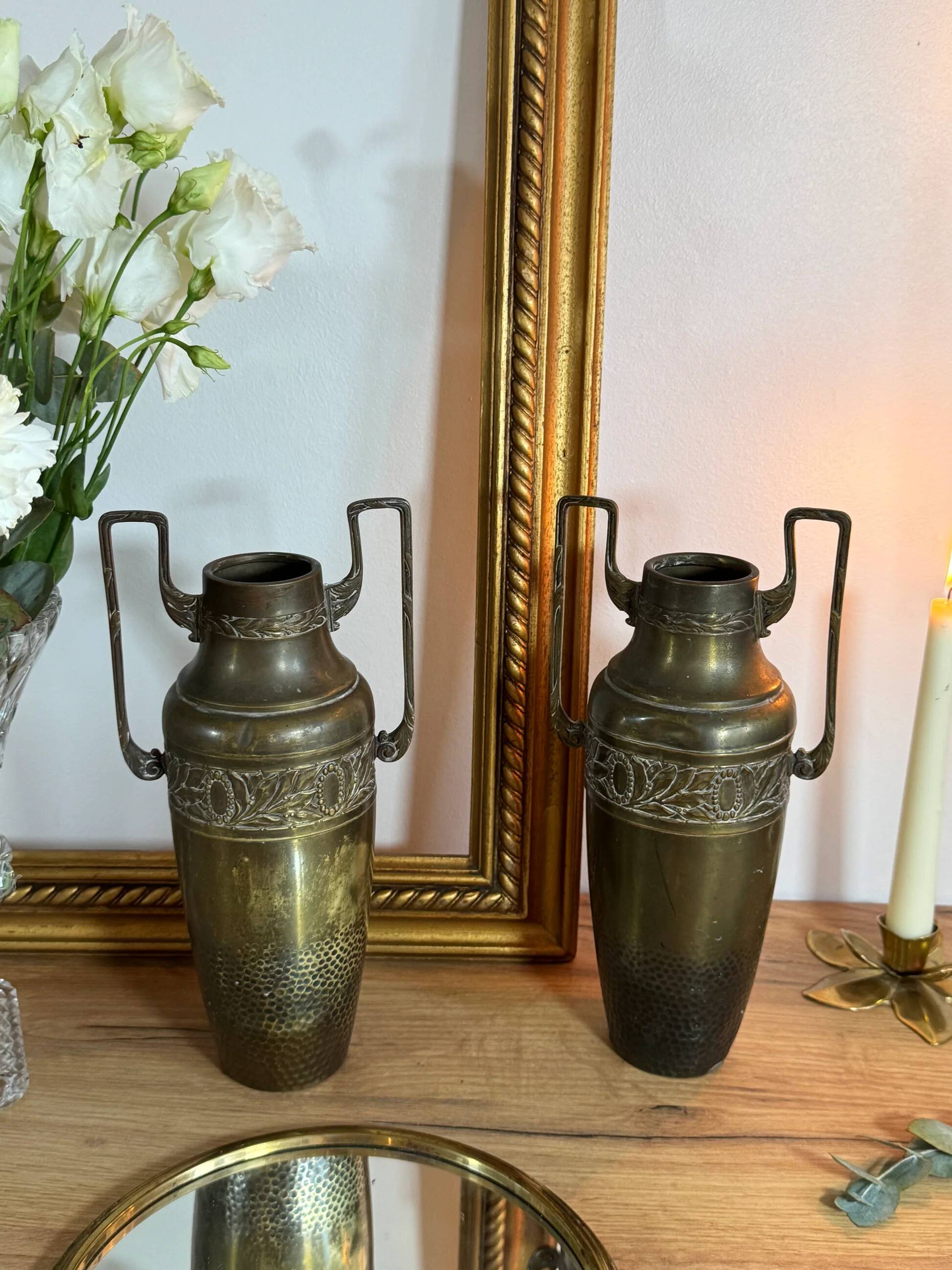 Brass amphora vases