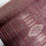 Handmade vintage Uzbek Bukhara rug 95cm x 157cm, 1950s