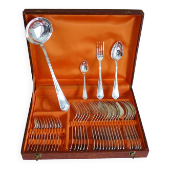 Cutlery set of 37 pieces écuis 100, silver metal, Louis XV style, art nouveau