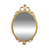 Miroir ovale italien de type médaillon en laiton