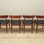 Set of four teak chairs, Danish design, 1960s, manufacture: Bruno Hansen, d