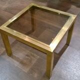 Square brass side table