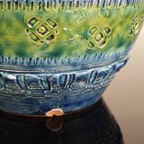 Vase par Aldo Londi pour Bitossi XXe fond bleu