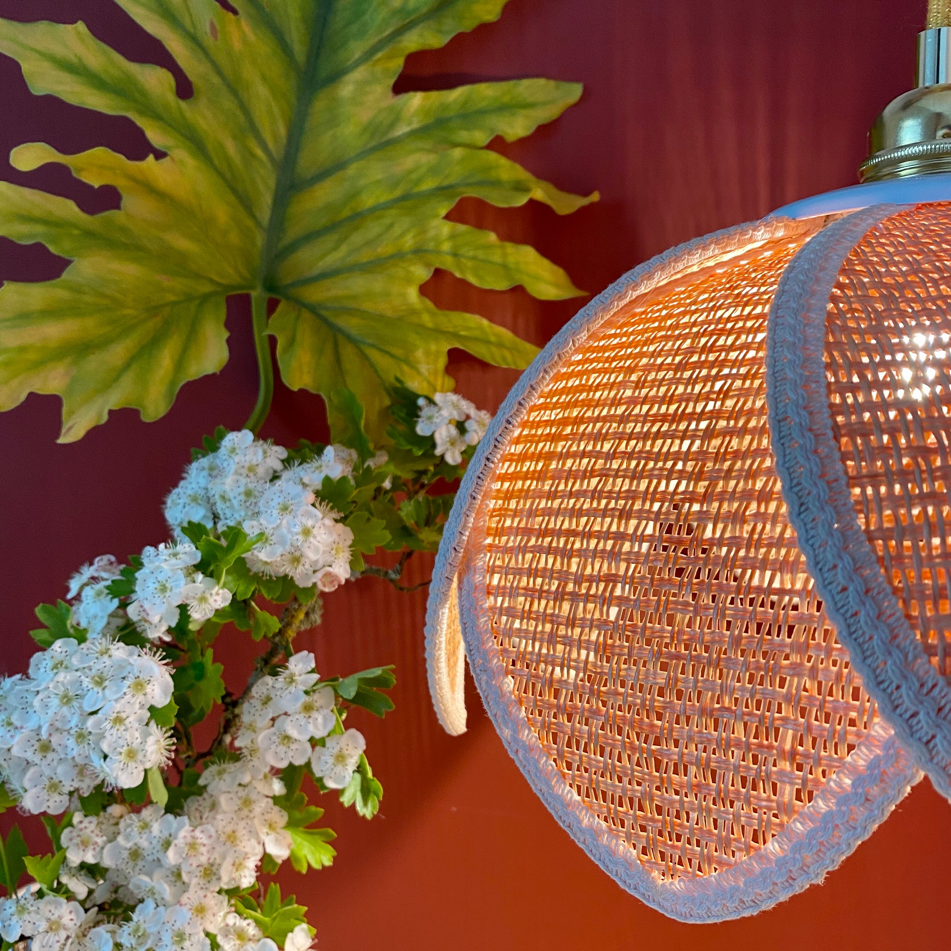 Vintage lotus flower pendant lamp