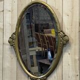 Oval Art Deco mirror from the 1930s - 73x60cm