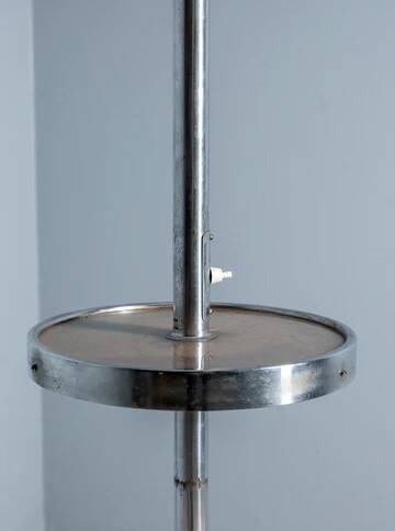 Bauhaus chrome floor lamp, 1930s, attributed to Slezák, Czechoslovakia