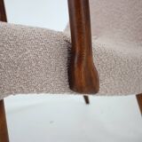 1960s pair of restored danish armchairs in boucle