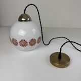 Ancienne suspensions en opaline vintage 1970