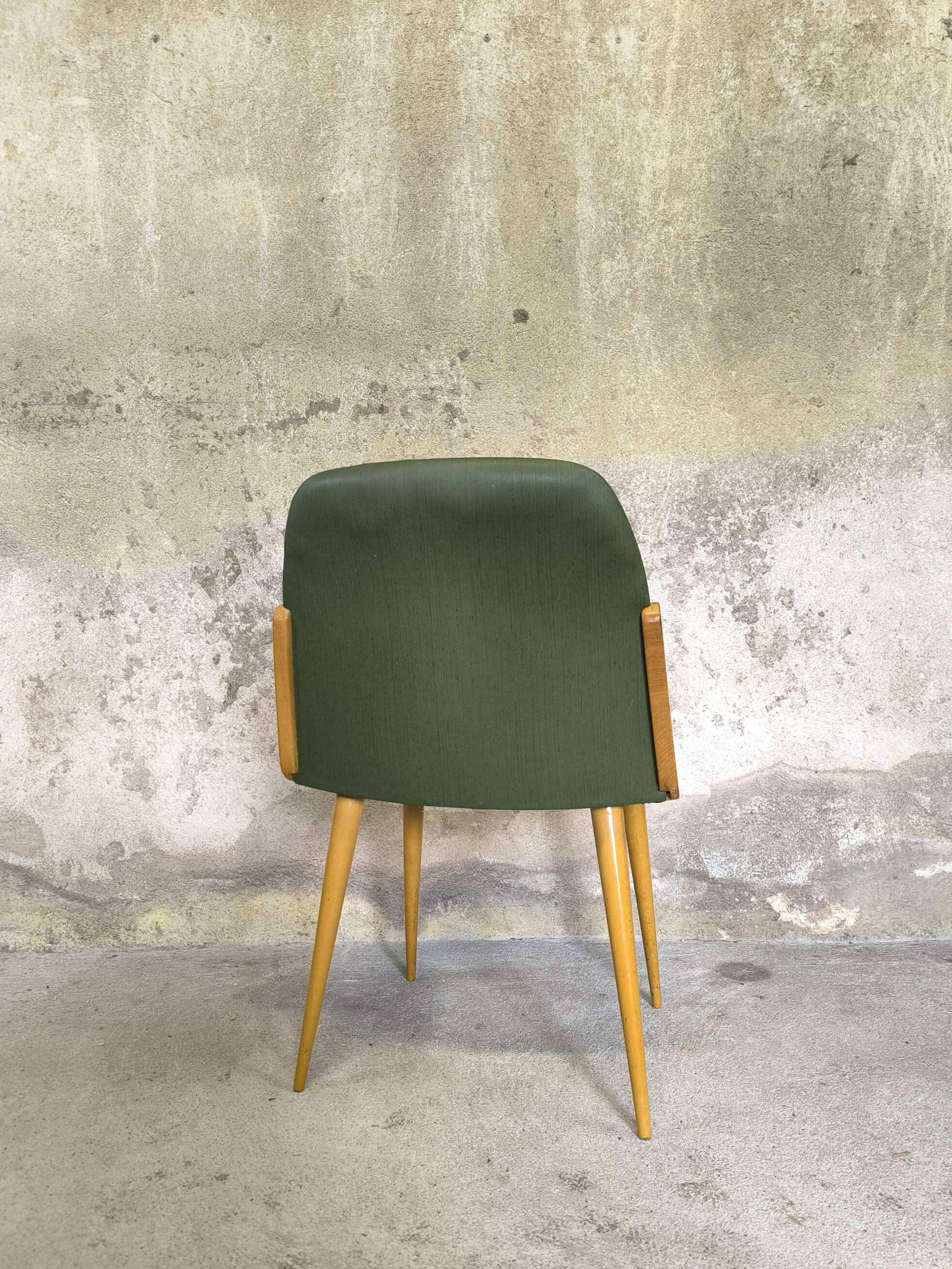 Chaise vintage vinyle vert