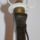 Brutalist cast iron tripod floor lamp