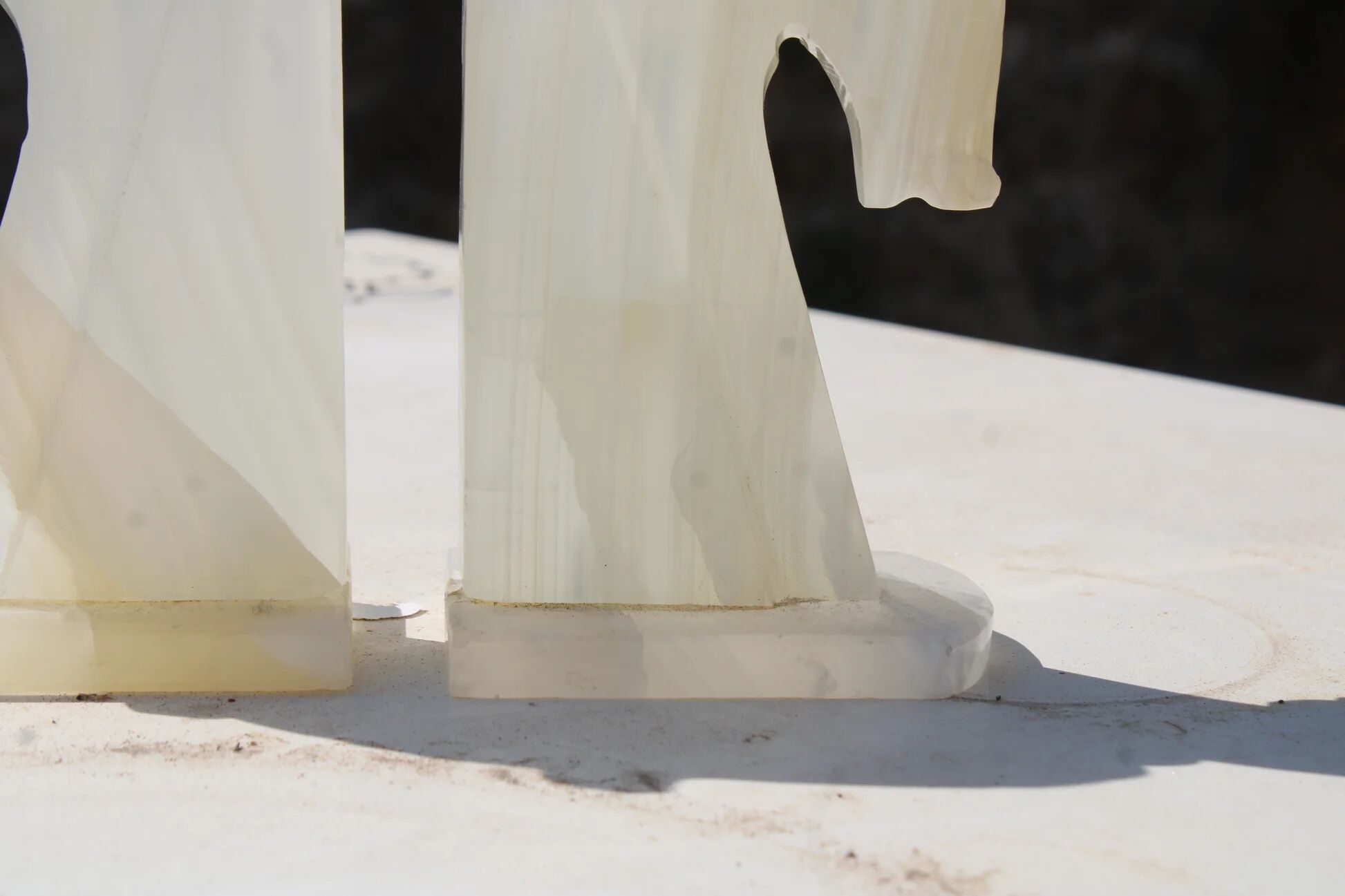 Vintage white onyx bookends – Horse heads
