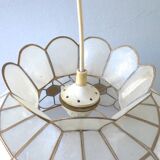 Lustre, mother-of-pearl and brass suspension from the 1970s