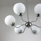 Lustre italien en chrome et opalin du milieu du siècle