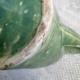 Turquoise green enamelled ceramic pitcher