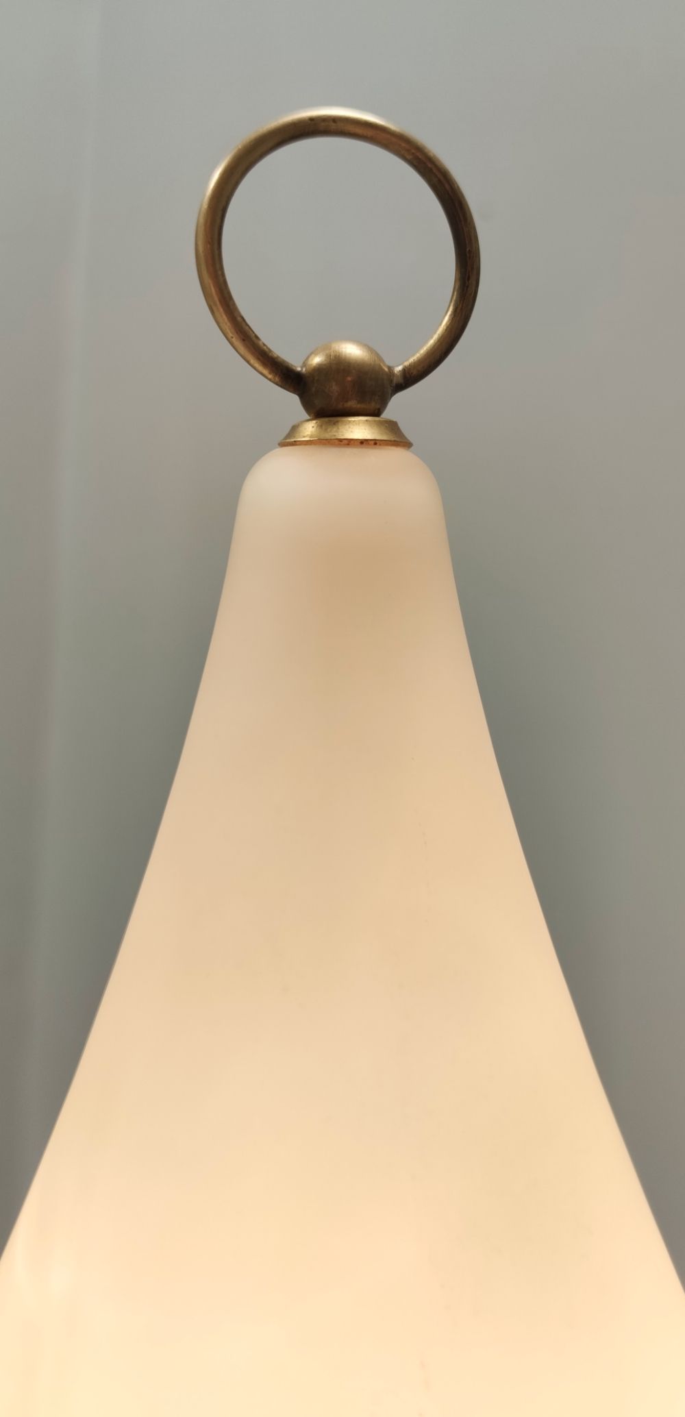 Midcentury Opaline Glass and Iron Floor Lamp by Stilnovo, Italy
