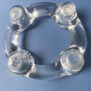 Pukeberg Scandinavian vintage glass candle holder from the 70s