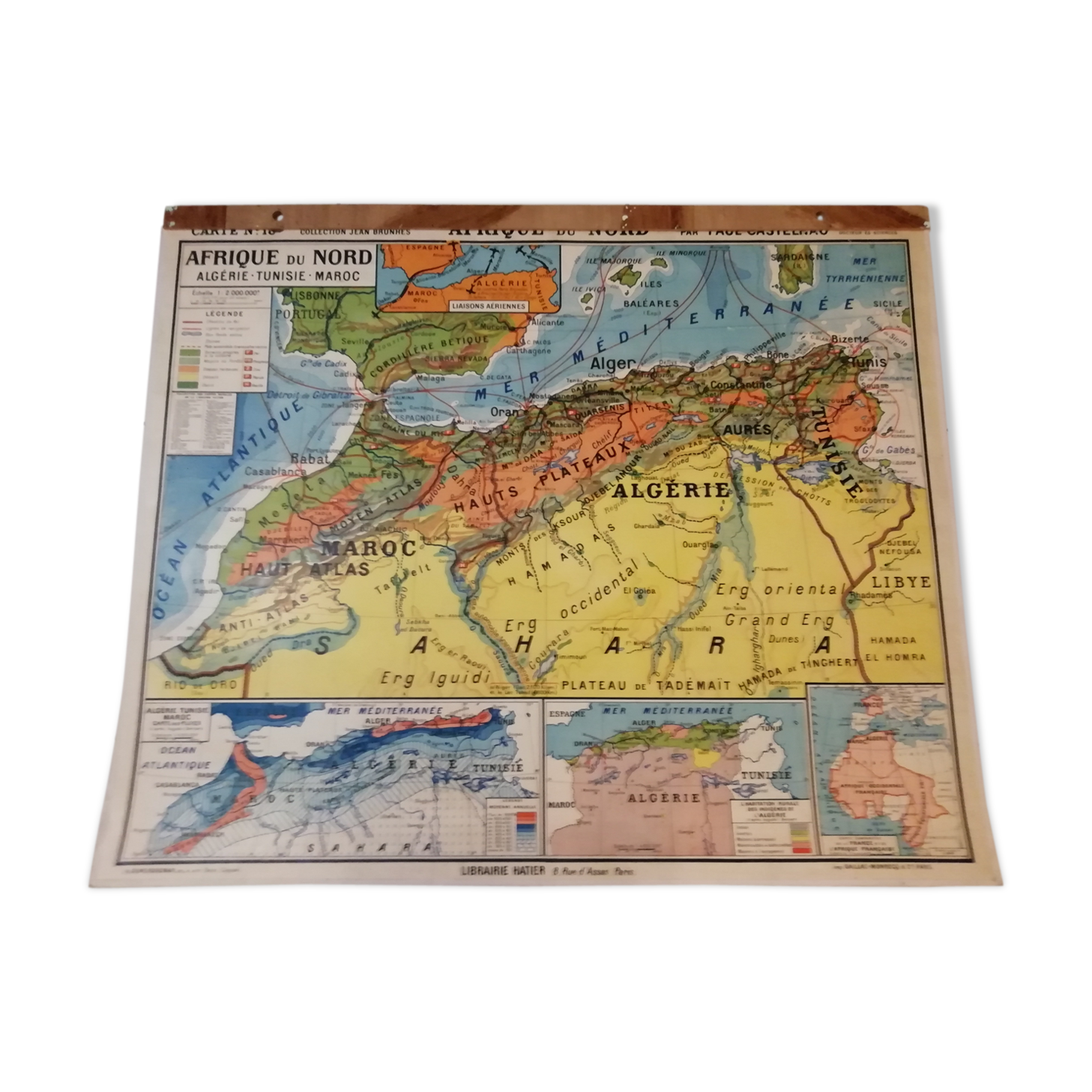 Vidal-Lablache educational wall map of the 1950s