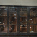 Glass library in teak 1970 patinated black