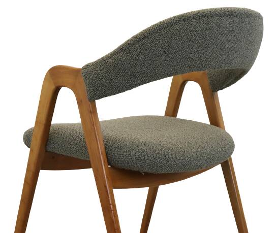 vintage WK Möbel style fauteuil / stoel 'Wildflecken' nieuwe bouclé stof