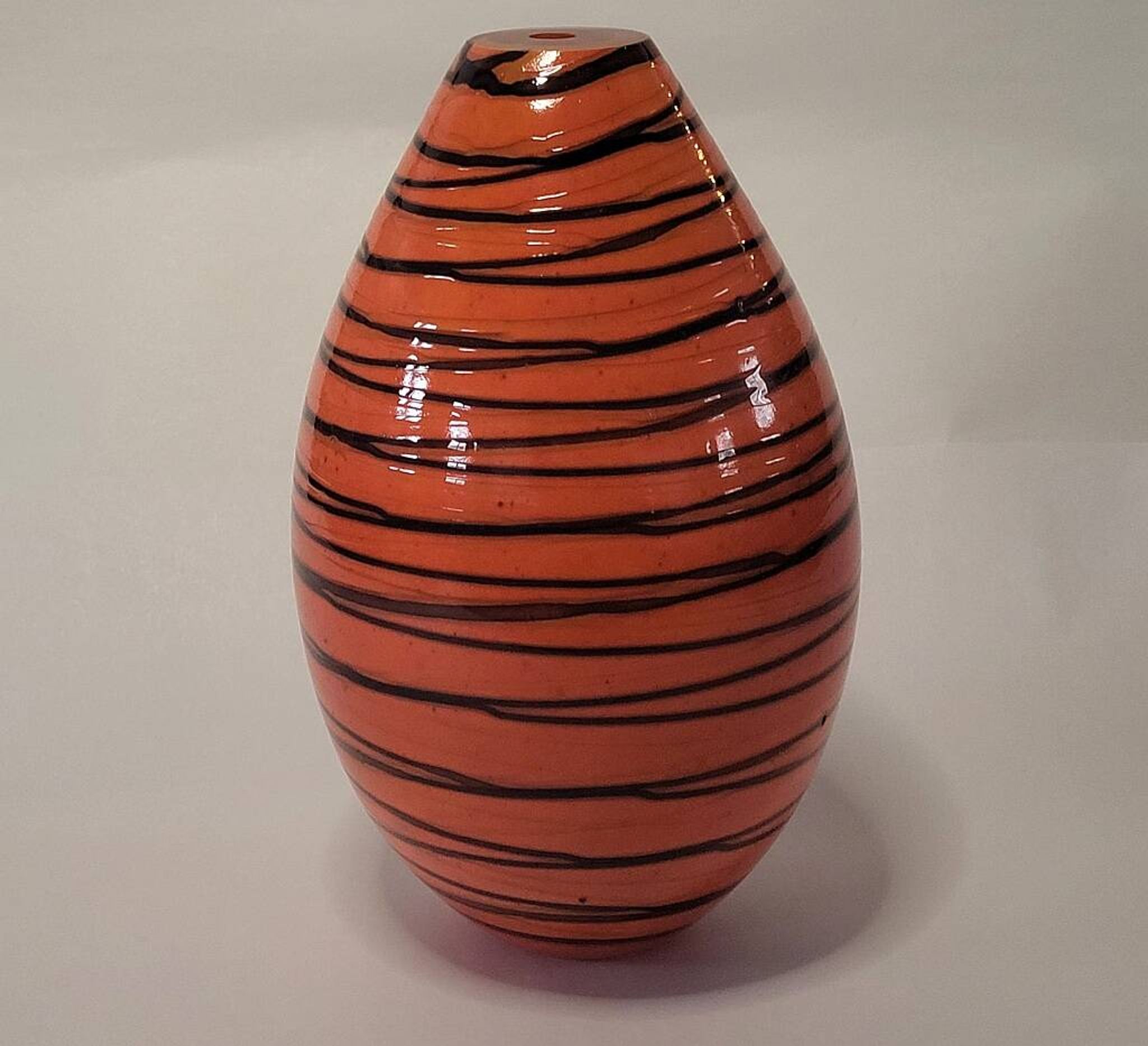 Vase en verre artistique orange