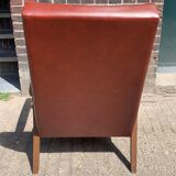 Vintage French Armchair in Leather, 1960s