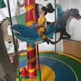 Rare vintage wooden carousel