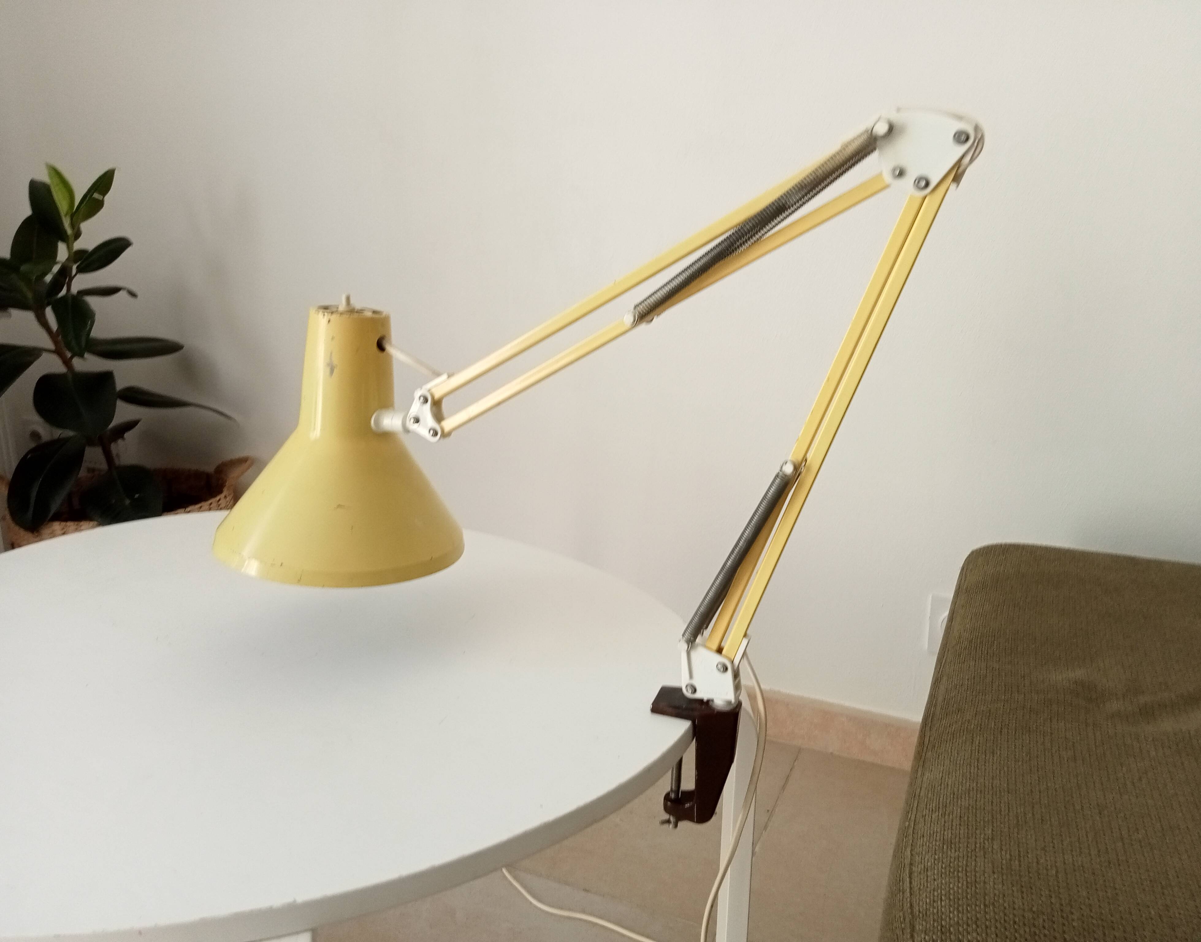 Lampe d' architecte scandinave vintage HCF Danemark pour Maxam 1968