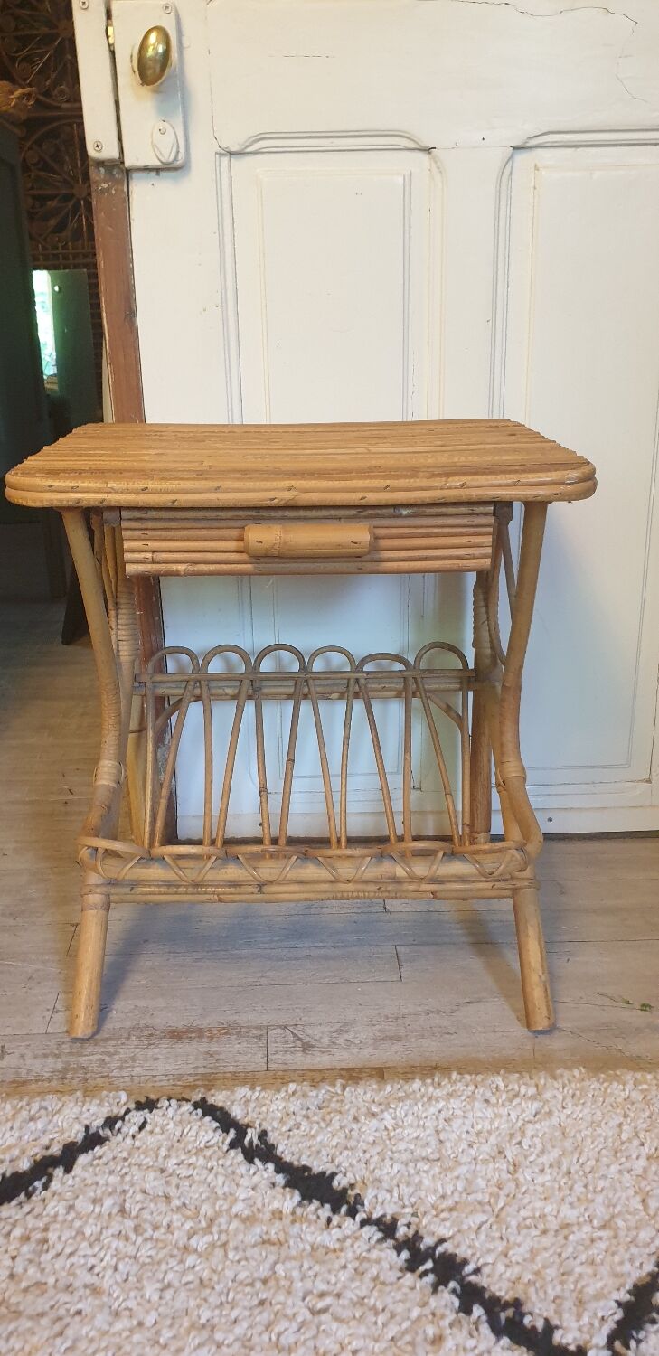 Rattan bedside table