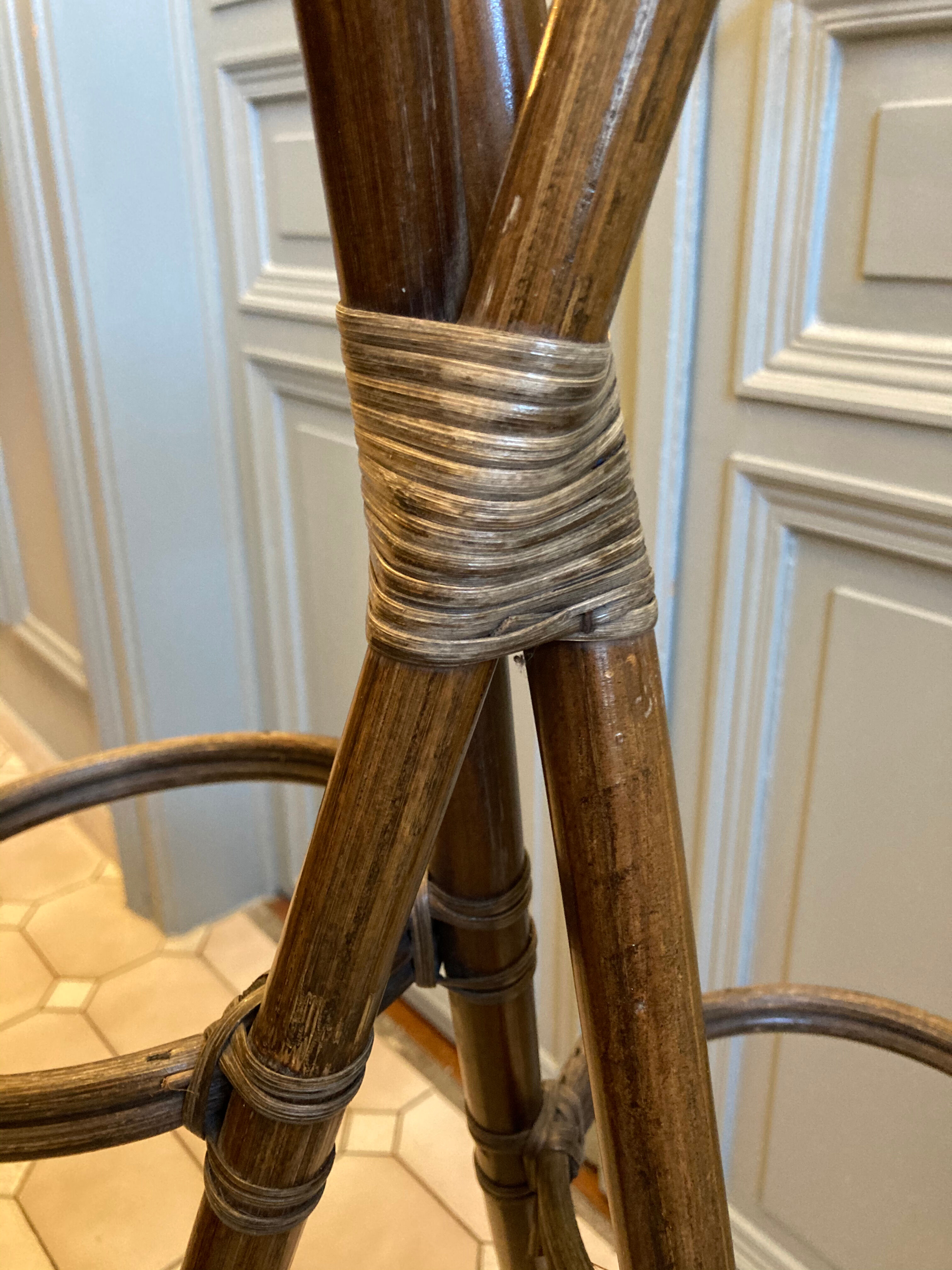 Vintage rattan plant holder