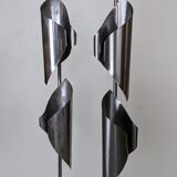 Pair of Space Age Stainless Steel Street Lights - 70s
